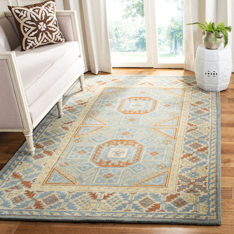 Dakota Fields Washam HandTufted Wool Blue Area Rug Wayfair